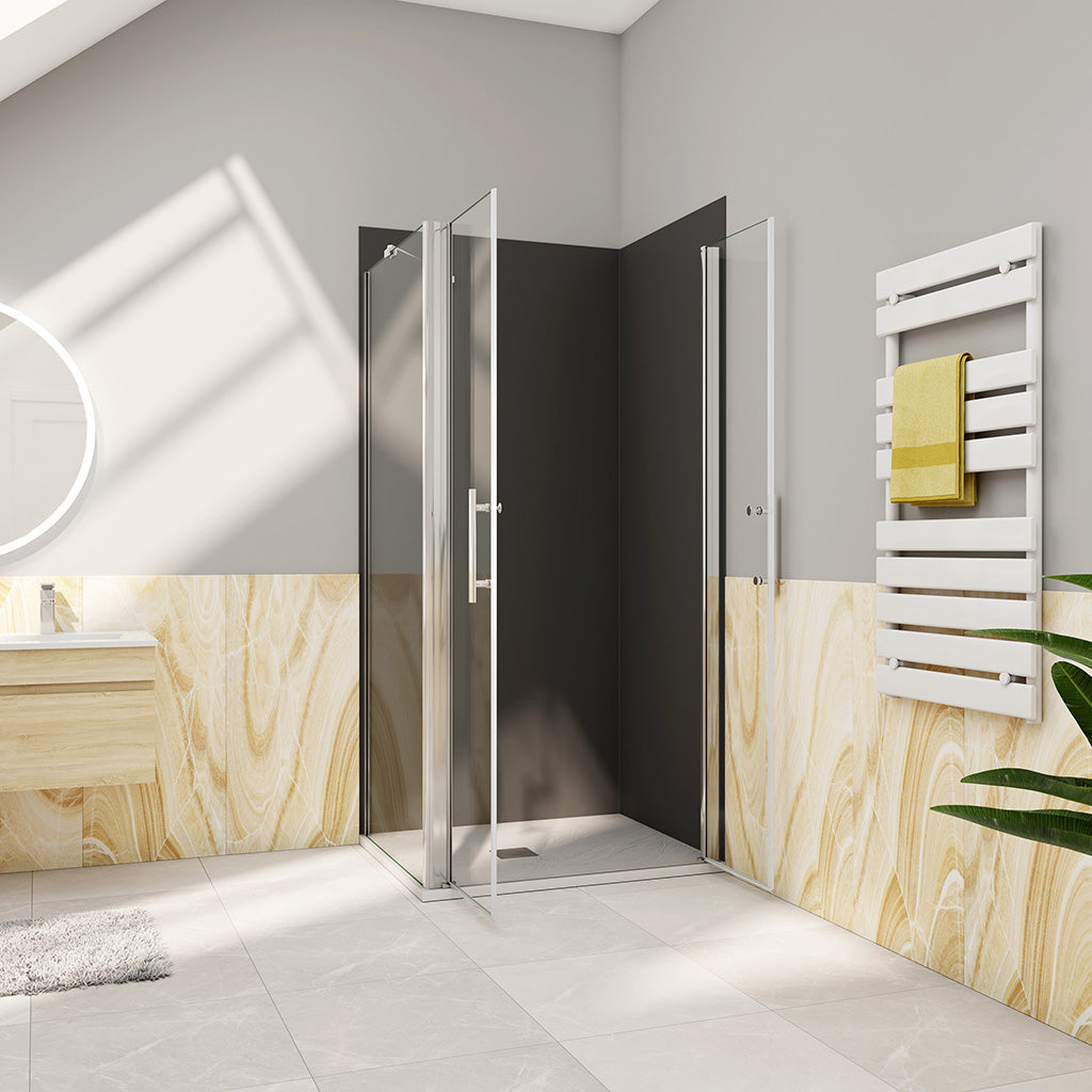 Duschkabine 195 Höhe Doppelpendeltüren 100 mit Seitenwand 70 cm für badezimmer