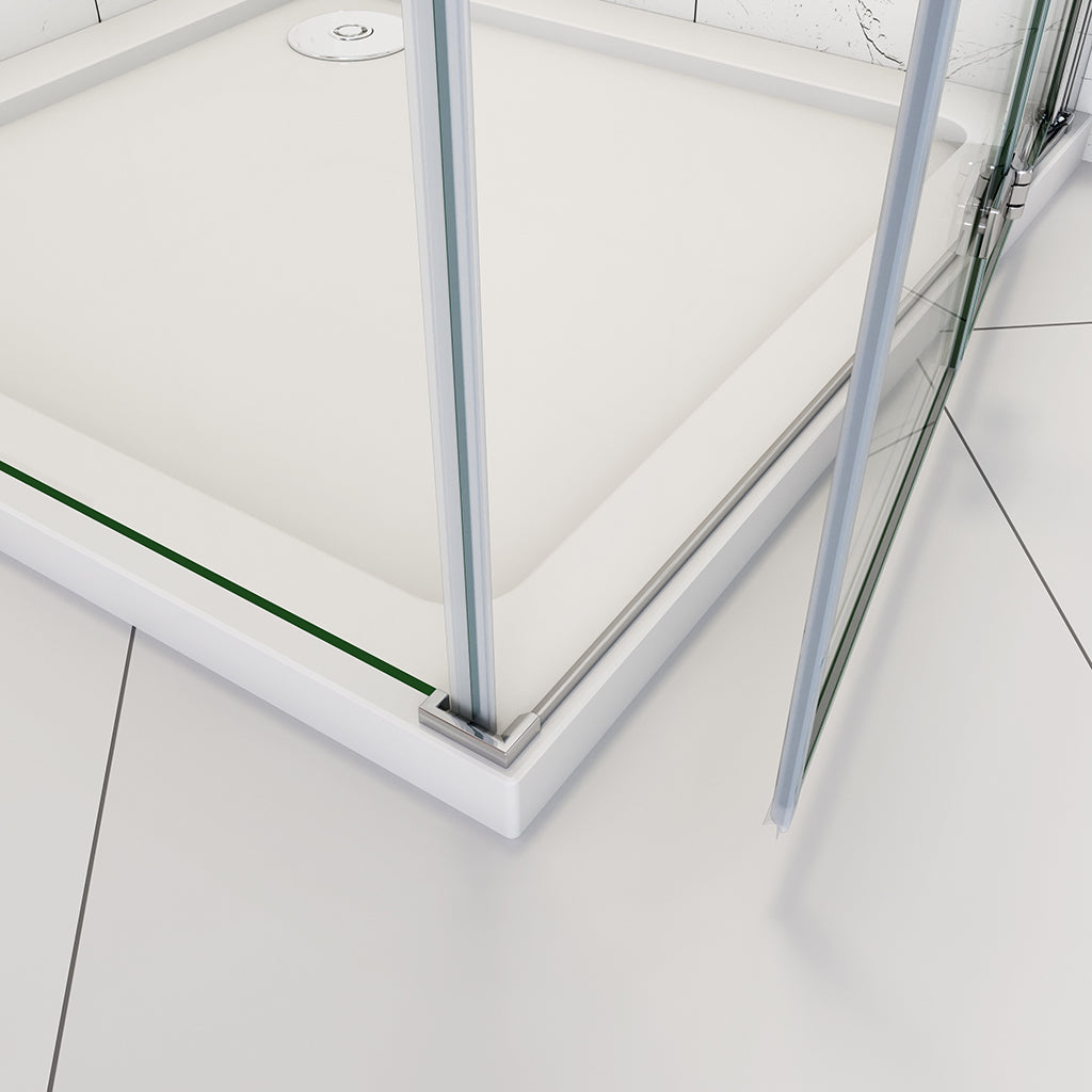 Duschkabine 195 Höhe Falttür 120 mit Seitenwand 80 cm Duschwanne