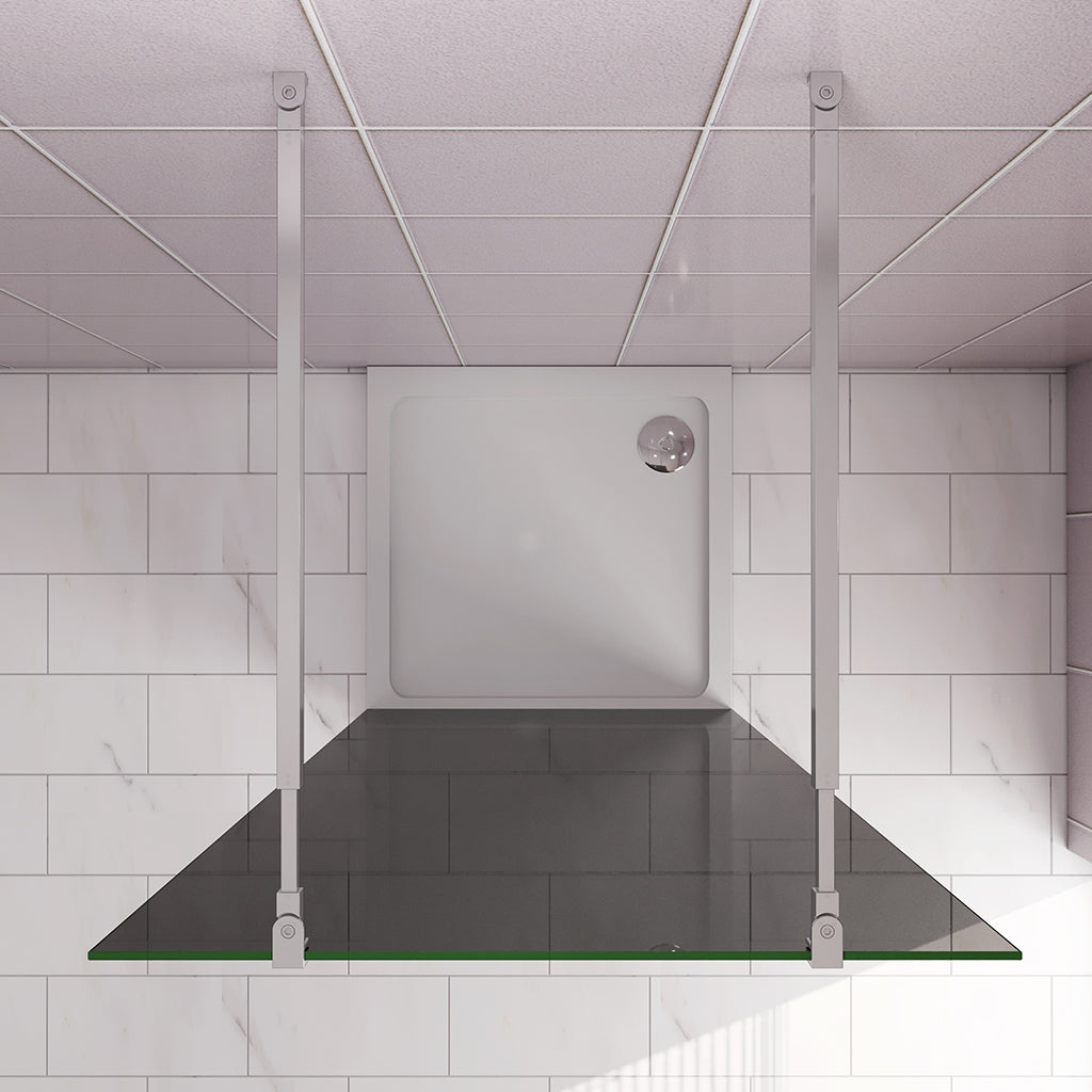 Duschkabine 777 H.2000 mm Walk in Duschwänd Schwarz Schutzfolie mit 2xStabilisationsstange 730-1200mm für badezimmer