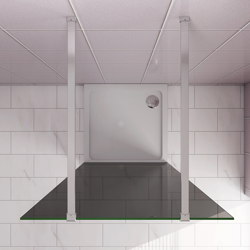 Duschkabine 97.7 H.200 cm Walk in Duschwand Schwarz Schutzfolie mit 2xStabilisationsstange 90cm badezimmer ideen