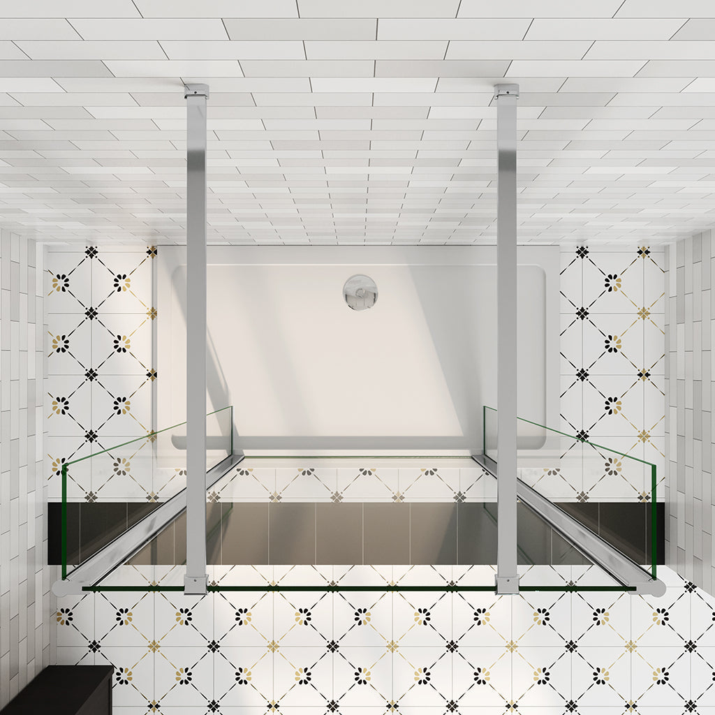 Duschkabine Walk In Duschabtrennung 800+2x400mm Seitenpaneel mit Stabilisationsstange 1400mm badezimmer ideen
