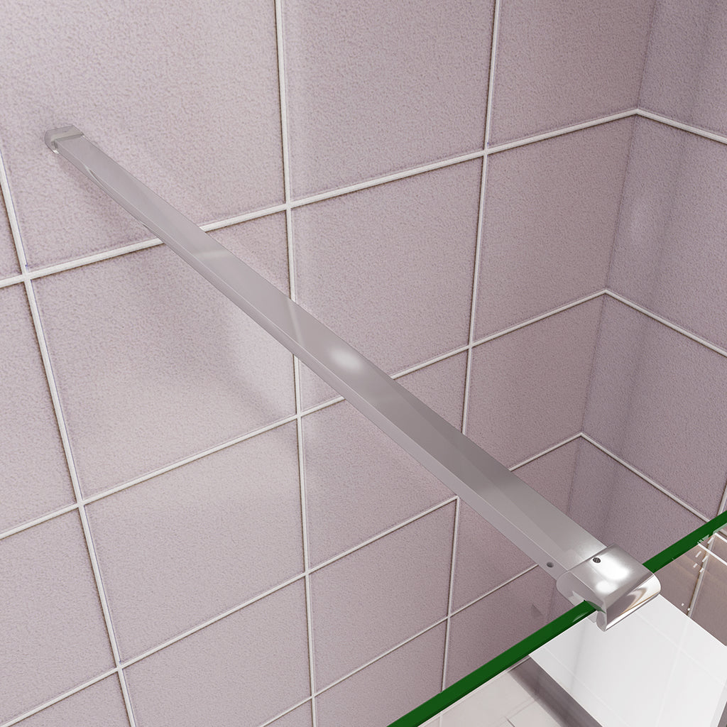 Duschkabine Walk in Duschwänd 117.7 mit 2xStabilisationsstange 140 cm für badezimmer