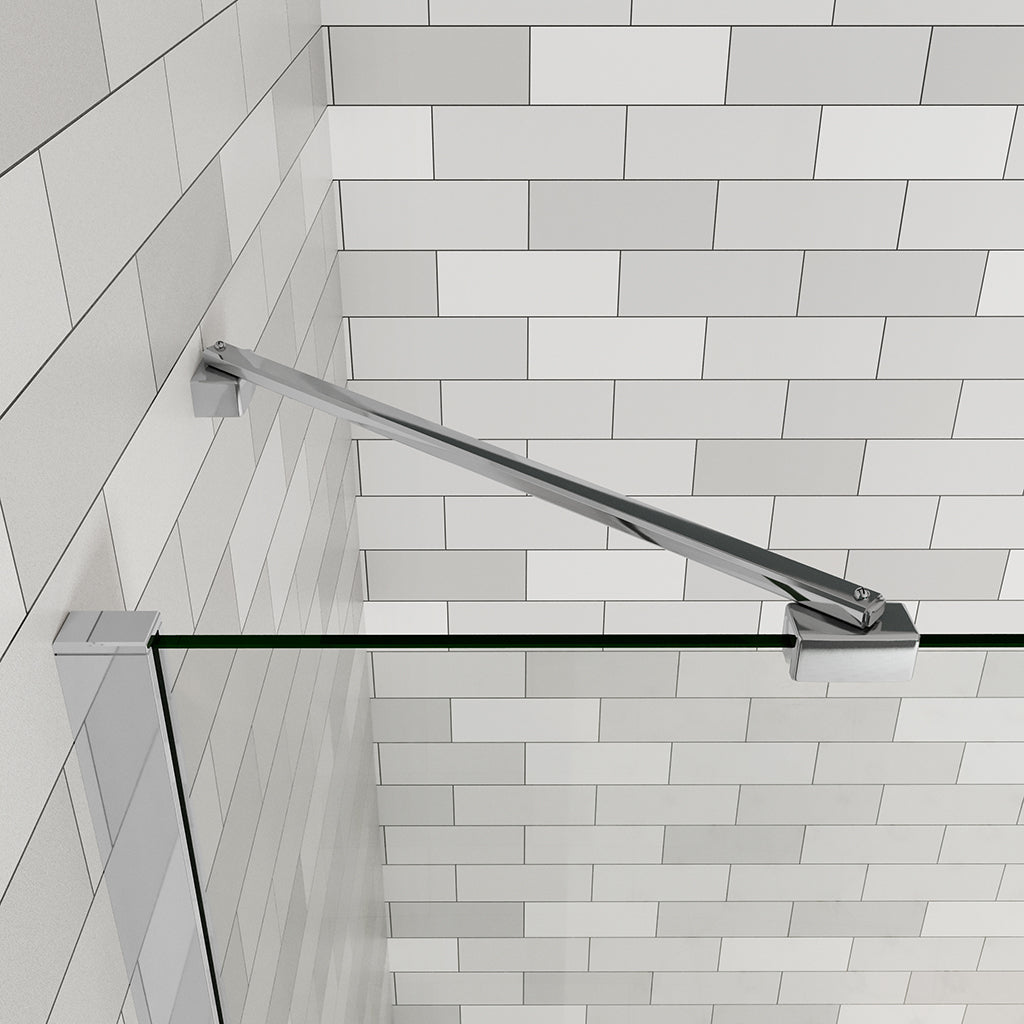 Duschkabine Walk in Duschwänd 76 mit Stabilisationsstange 45 cm für badezimmer