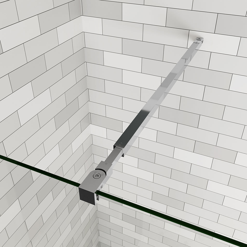 Duschkabine Walk in Duschwänd 76 mit Stabilisationsstange 73-120 cm für badezimmer