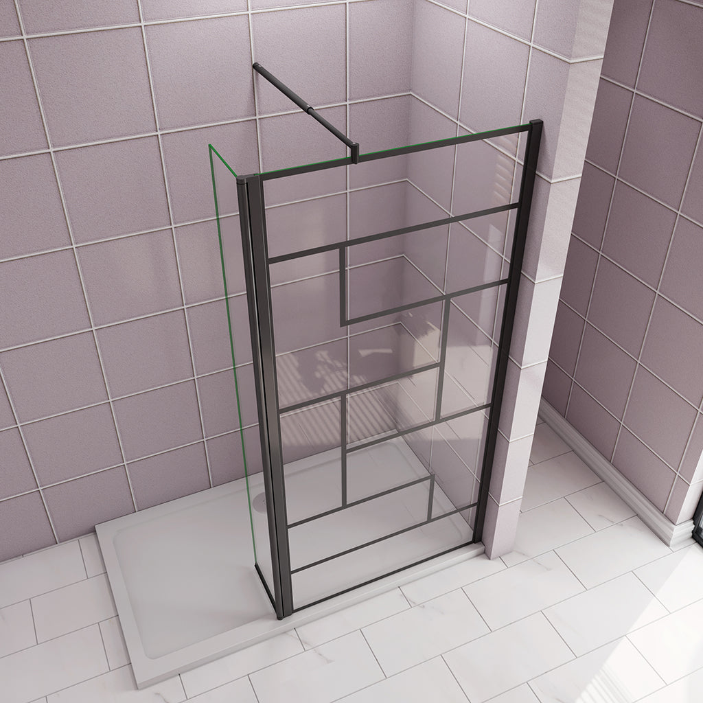 Duschkabinen Walk in Duschwand 100+30 mit Schwenkbar Stabilisationsstange 70-120 cm für badezimmer