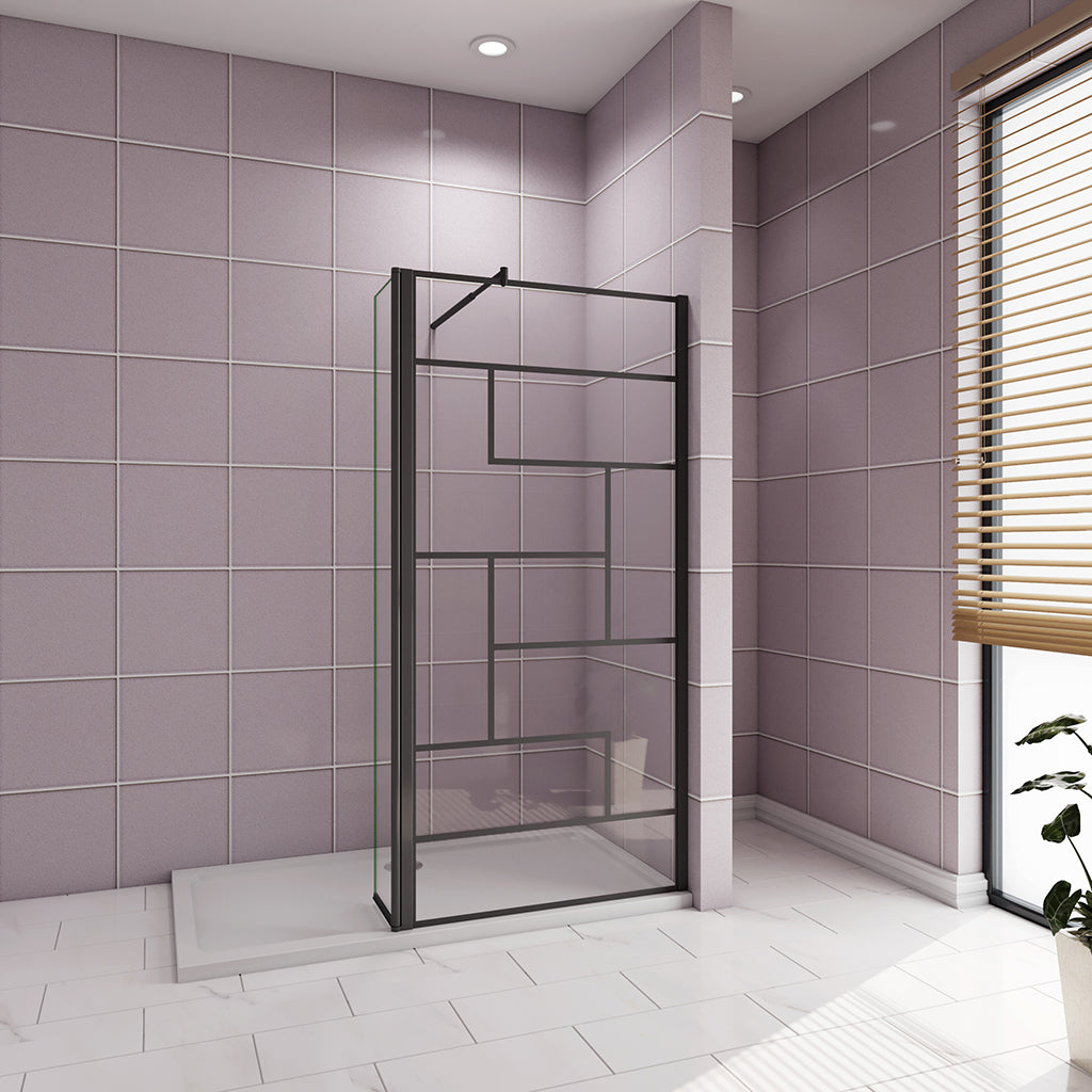 Duschkabinen Walk in Duschwänd 80+40 mit Schwenkbar Stabilisationsstange 70-120 cm für badezimmer