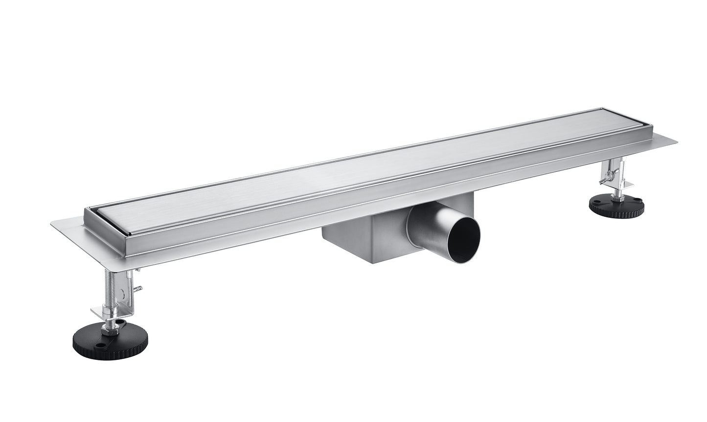 Edelstahl Duschrinne Duschablauf flach Bodenablauf Dusche Siphon mit Geruchsstop und Haarsieb 2 in 1 Muster 80cm
