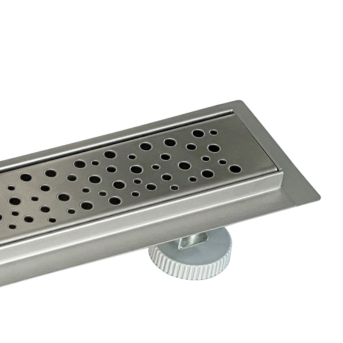 Duschrinne Edelstahl Duschablauf flach Bodenablauf Komplettset Siphon mit Geruchsstop und Haarsieb Kreise 80cm