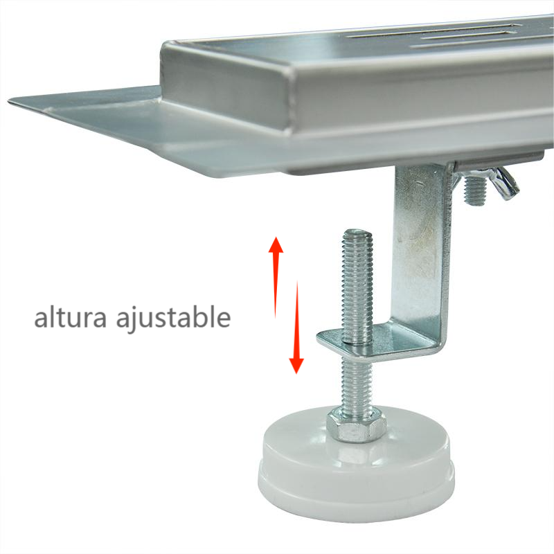Edelstahl Duschrinne Duschablauf flach Bodenablauf Dusche Siphon mit Geruchsstop und Haarsieb 3-Reihen-Schlitze 70cm