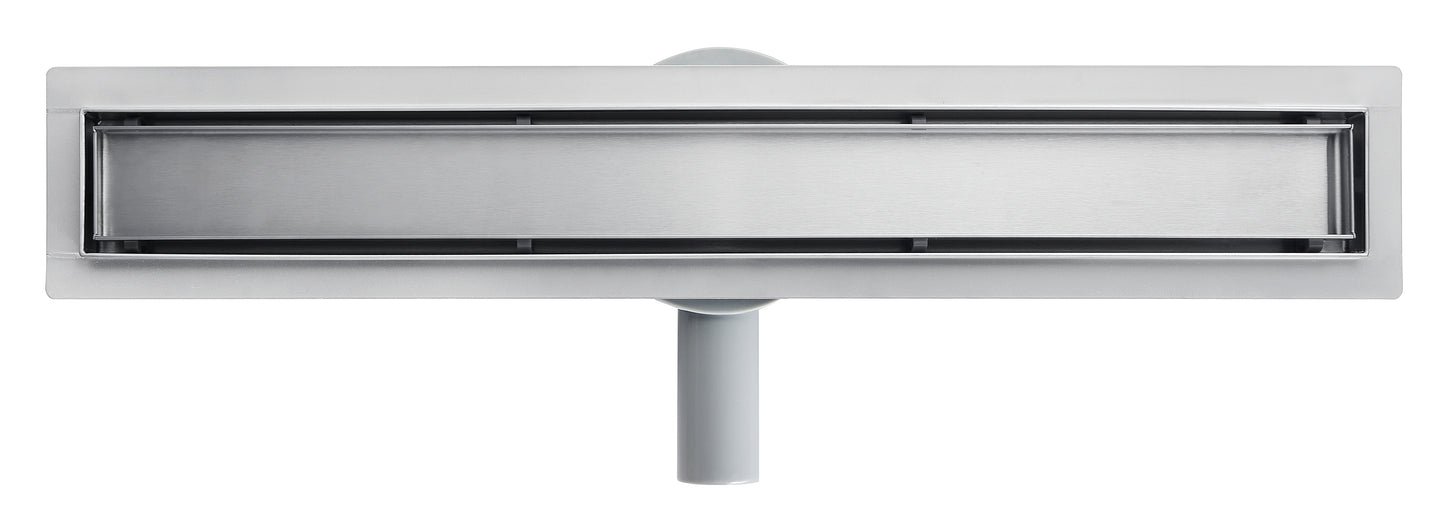 Duschrinne mit 360° drehbarem Siphon, befliesbarer Bodenablauf mit Geruchsstop und Haarsieb 80cm