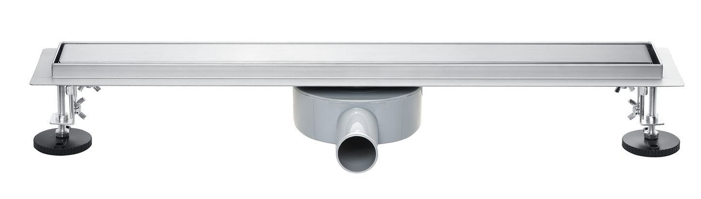Duschrinne mit 360° drehbarem Siphon, befliesbarer Bodenablauf mit Geruchsstop und Haarsieb 80cm