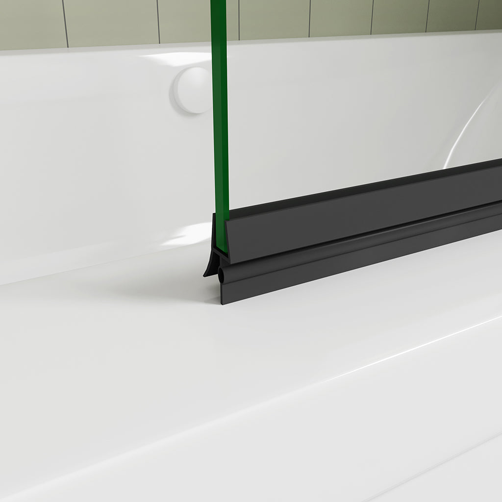 Duschwand Badewanne schwarz Badewannenaufsätz 100 H140 cm für badezimmer