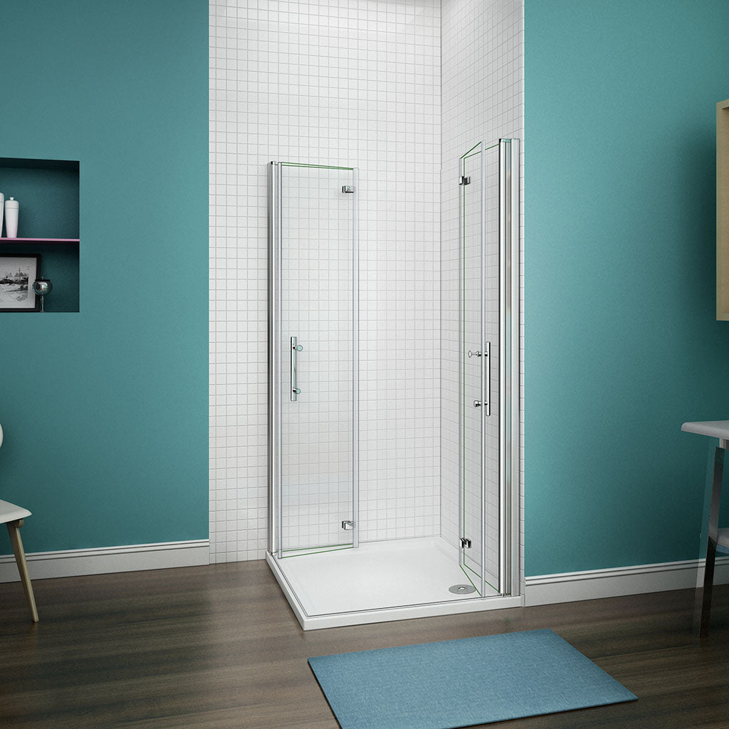 Falttür Eckeinstieg 100x80 H197 cm Duschwanne