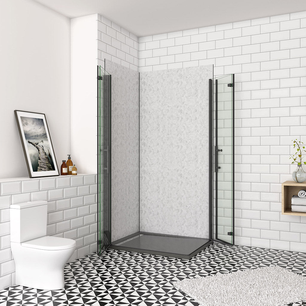 Falttür Eckeinstieg 760x760xH.1850mm für badezimmer