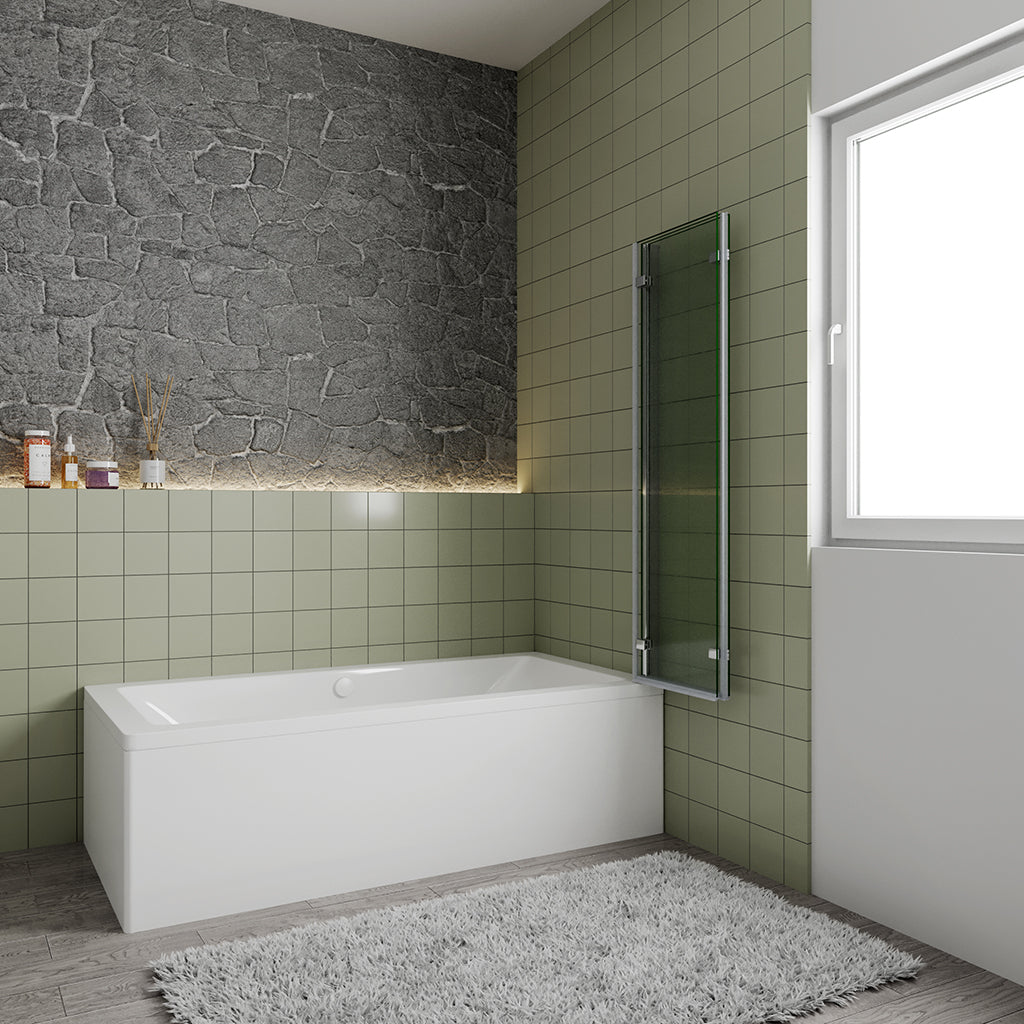 Glasdusche Badewannenaufsatz 1300 H1400 mm