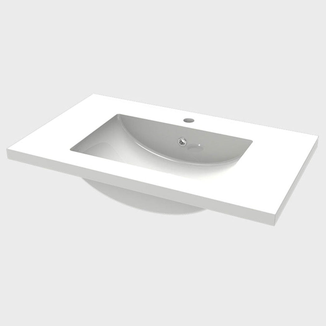 Badezimmermöbel 80cm Mineralguss Waschtisch mit Unterschrank Badmöbel set Badezimmerschränke mit 2 Soft-Close Schubladen Dunkelgrau Matt
