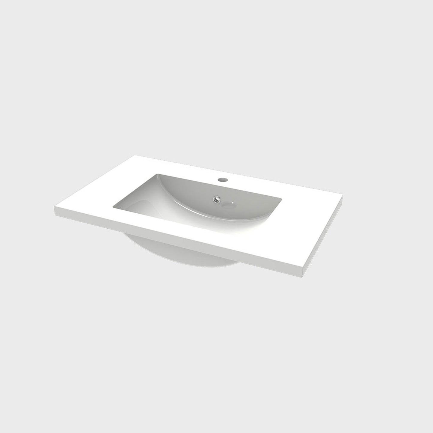 Badezimmer Badmöbel 80cm Mineralguss Waschtisch mit Unterschrank Hängeschrank Eiche Matt Badezimmerschränke Badschrank mit 2 Soft-Close Türen