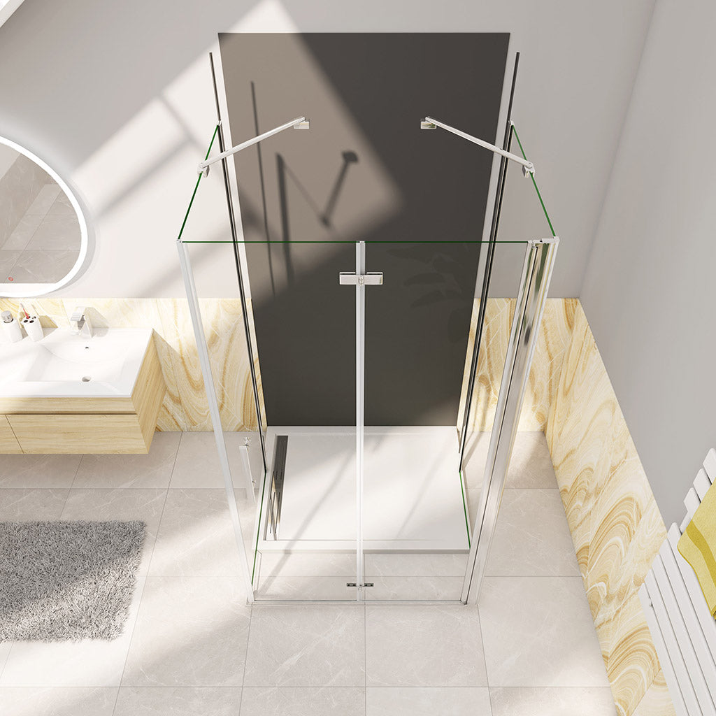 U Form 110x70 H185 cm Dusche Falttür Aluverbundplatte für badezimmer