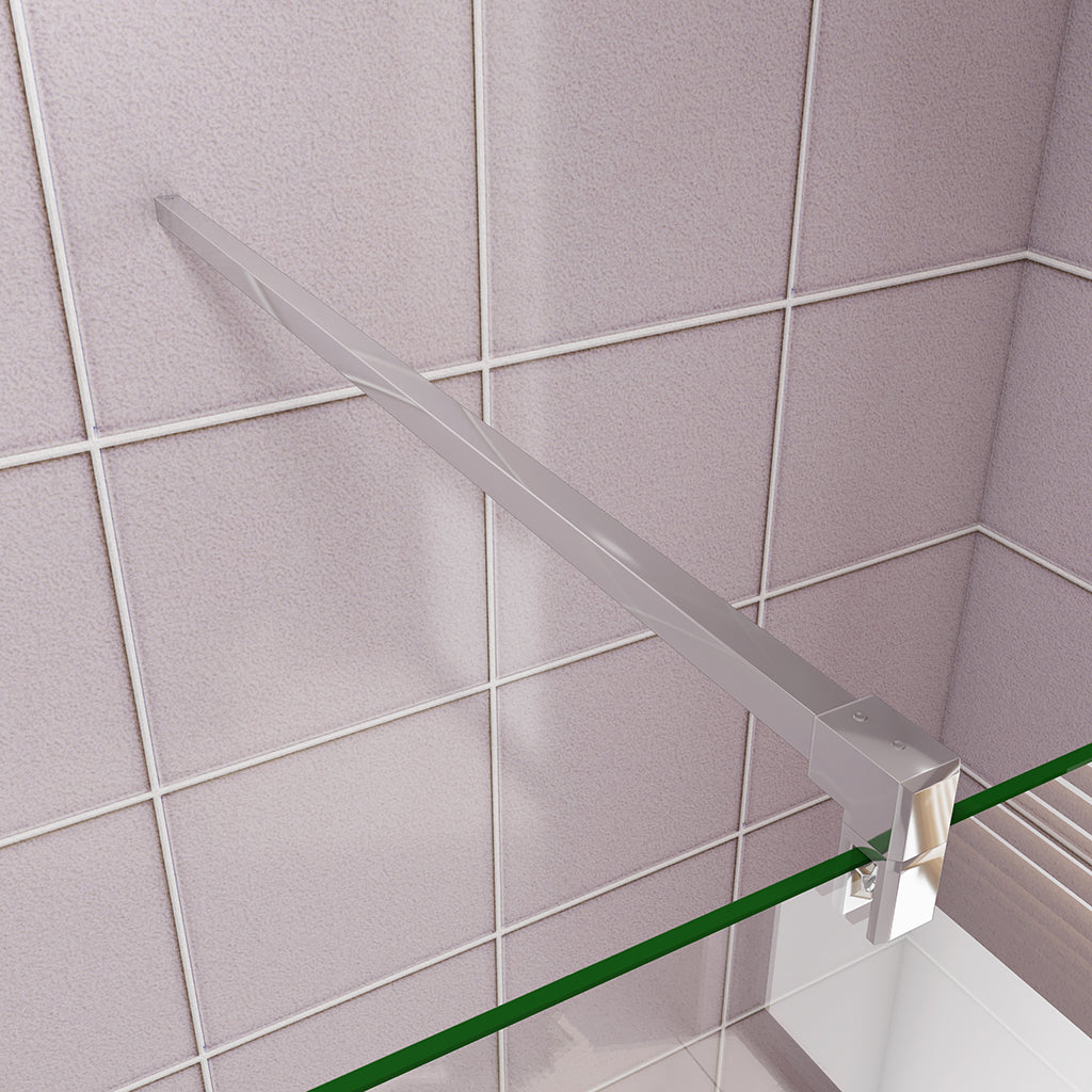 Walk in Duschwand 117.7 mit 2xStabilisationsstange 140 cm dusche für badezimmer