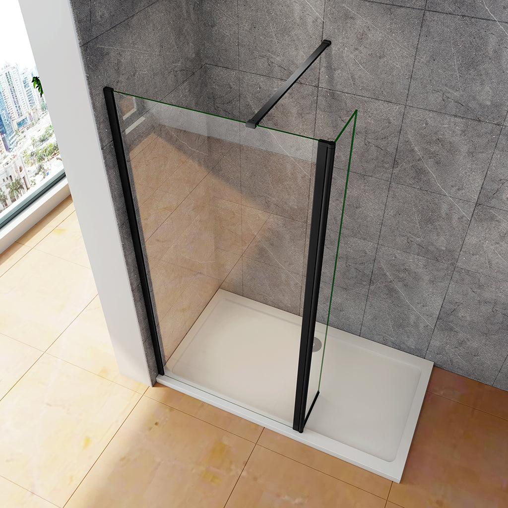 Walk in Duschwand 120+40 mit Schwenkbar Stabilisationsstange 140 cm für badezimmer