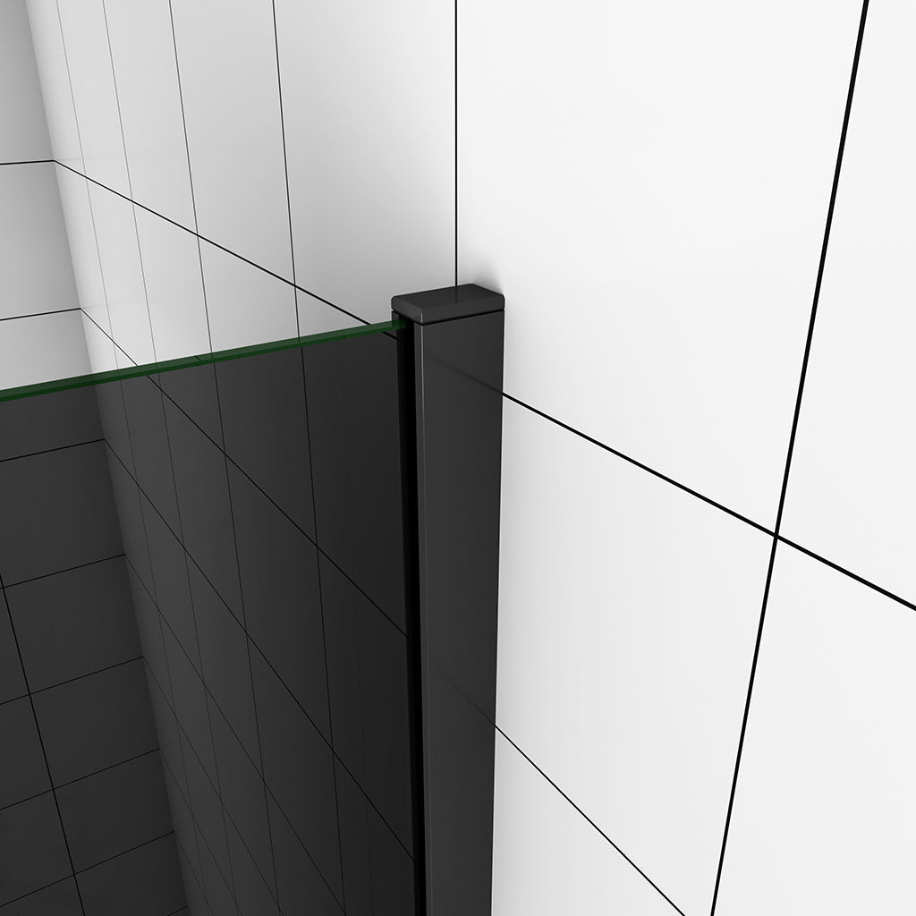 Walk in Duschwand 800 Schwarz Schutzfolie mit Stabilisationsstange 900 mm badezimmer ideen