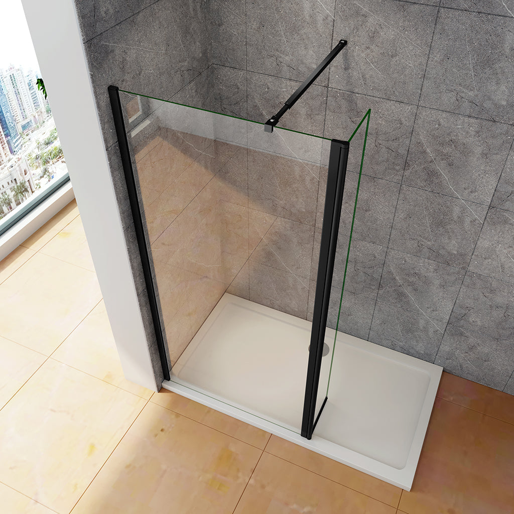 Walk in Duschwänd 85+30 mit Schwenkbar Stabilisationsstange 73-120 cm für badezimmer