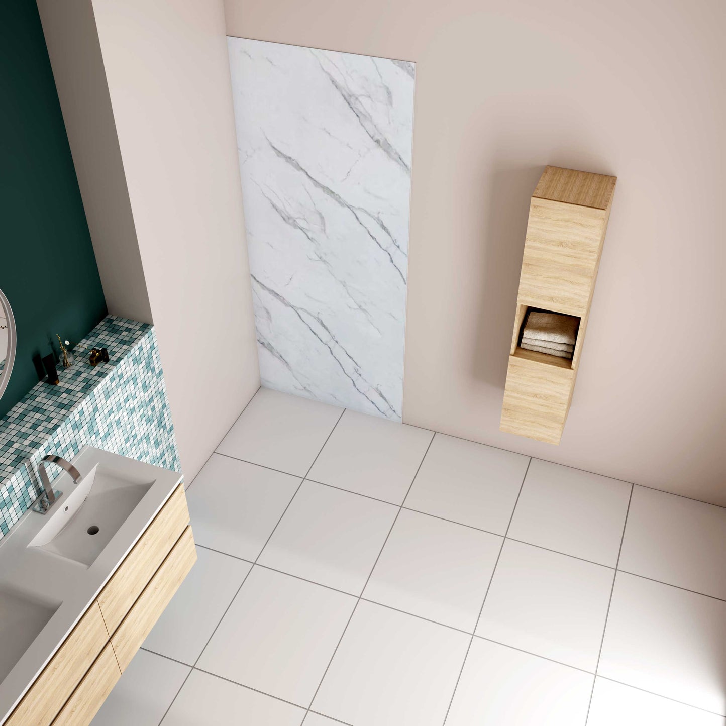 3mm Duschrückwand Aluverbundplatte Fliesenersatz Aluplatte 100cm