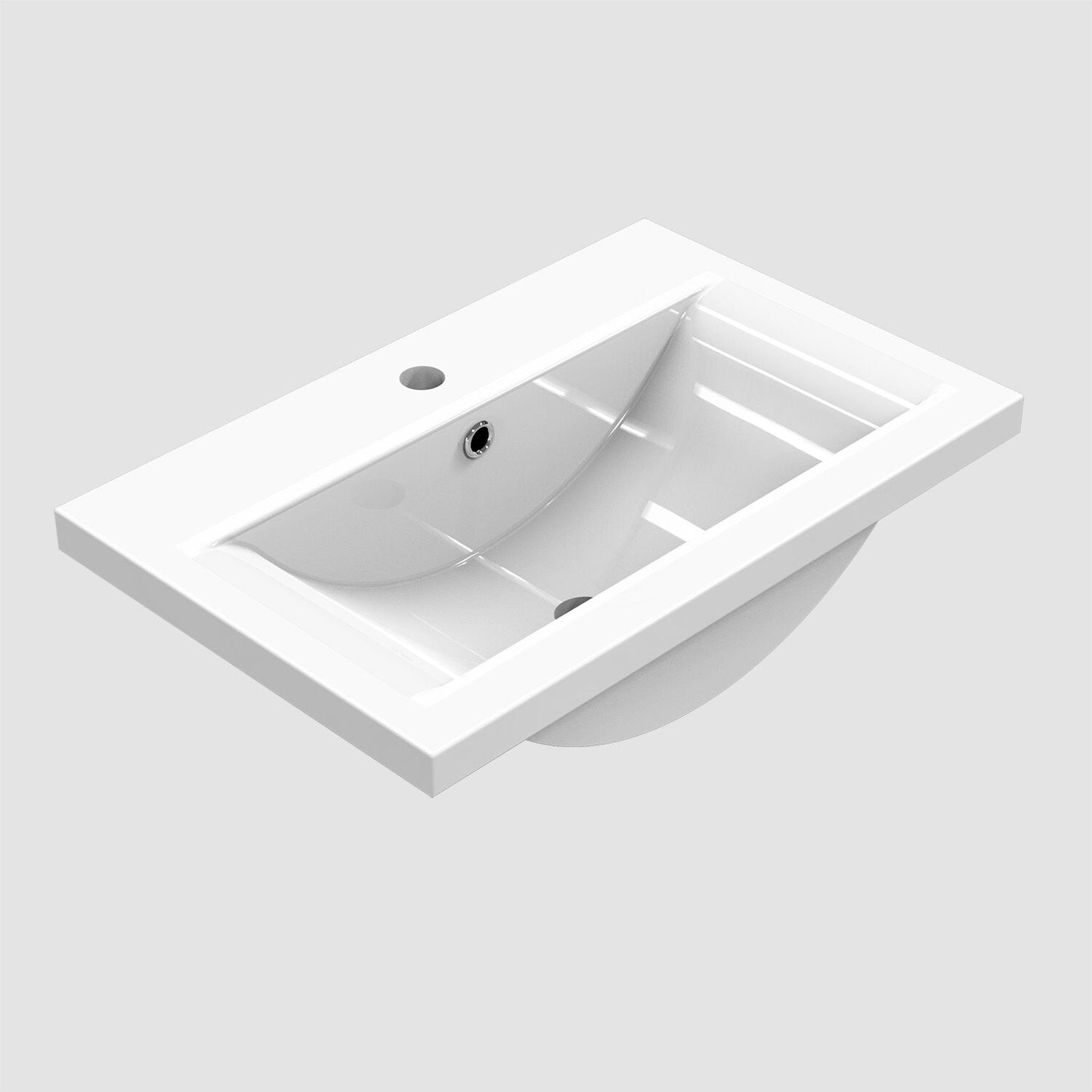 Badezimmermöbel 50cm Keramik Waschtisch mit Unterschrank Badmöbel set Badezimmerschränke mit 2 Soft-Close Schubladen Weiß Matt