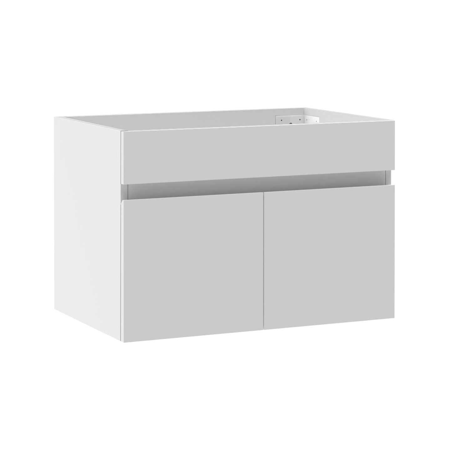 Badezimmer Badmöbel 60cm Mineralguss Waschtisch mit Unterschrank Hängeschrank Weiß Matt Badezimmerschränke Badschrank mit 2 Soft-Close Türen