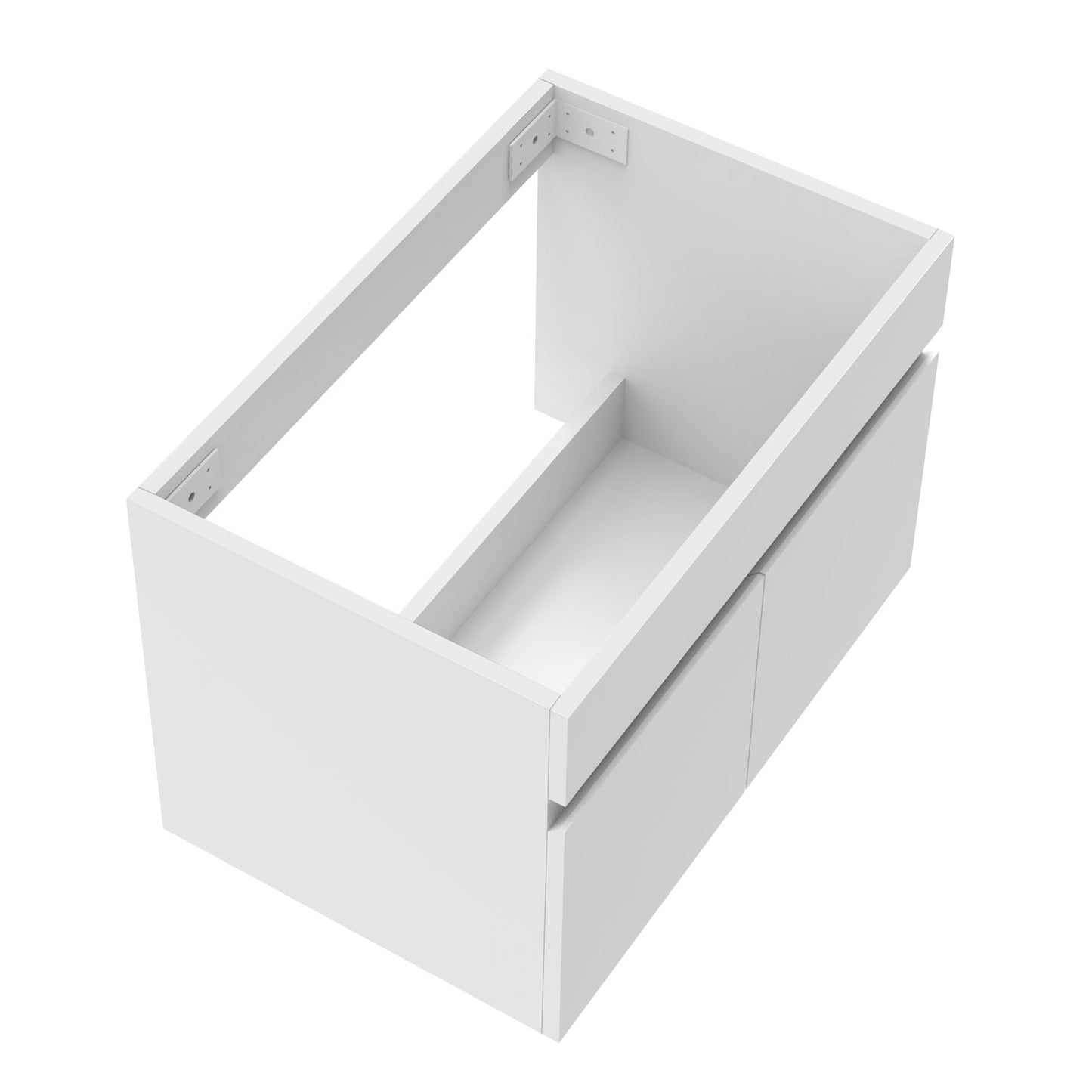 Badezimmer Badmöbel 60cm Mineralguss Waschtisch mit Unterschrank Hängeschrank Weiß Matt Badezimmerschränke Badschrank mit 2 Soft-Close Türen