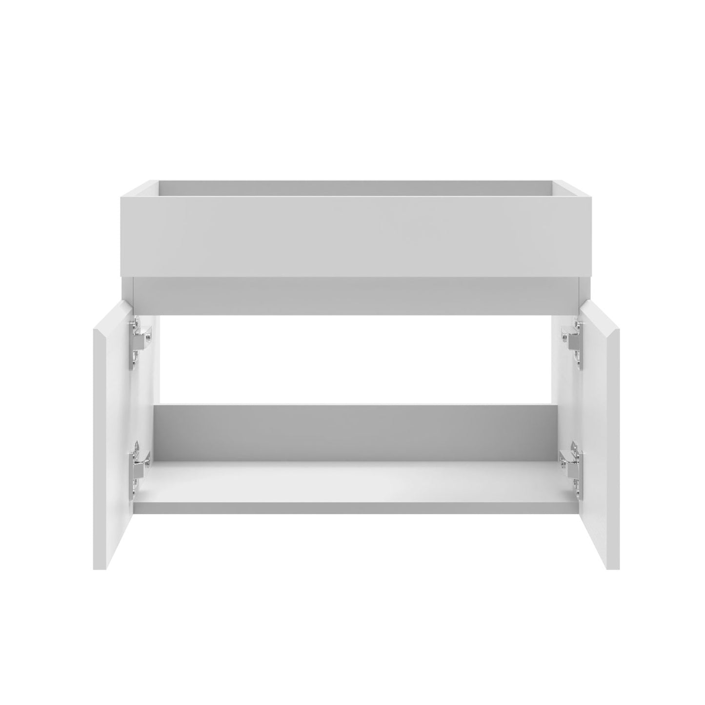Badezimmer Badmöbel 60cm Mineralguss Waschtisch mit Unterschrank Hängeschrank Weiß Matt Badezimmerschränke Badschrank mit 2 Soft-Close Türen