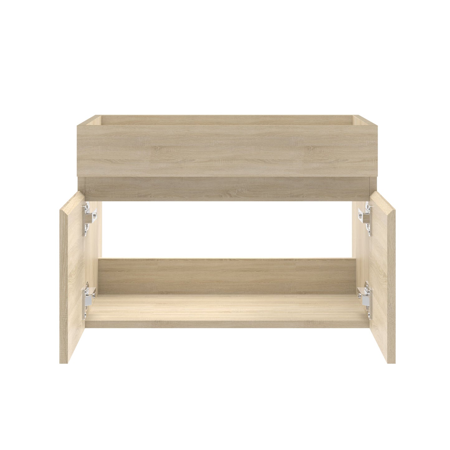 Badezimmer Badmöbel 60cm Schwarz Mineralguss Waschtisch mit Unterschrank Hängeschrank Eiche Matt Badezimmerschränke Badschrank mit 2 Soft-Close Türen