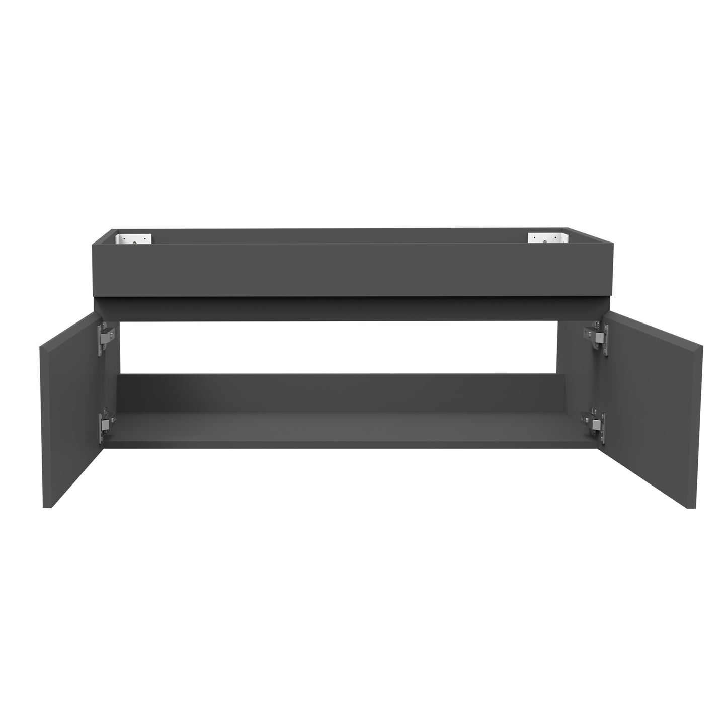 Badezimmer Badmöbel 100cm Keramik Waschtisch mit Unterschrank Hängeschrank Dunkelgrau Matt Badezimmerschränke Badschrank mit 2 Soft-Close Türen