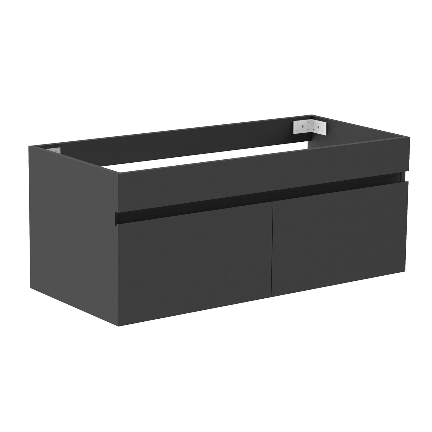 Badezimmer Badmöbel 100cm Keramik Waschtisch mit Unterschrank Hängeschrank Dunkelgrau Matt Badezimmerschränke Badschrank mit 2 Soft-Close Türen