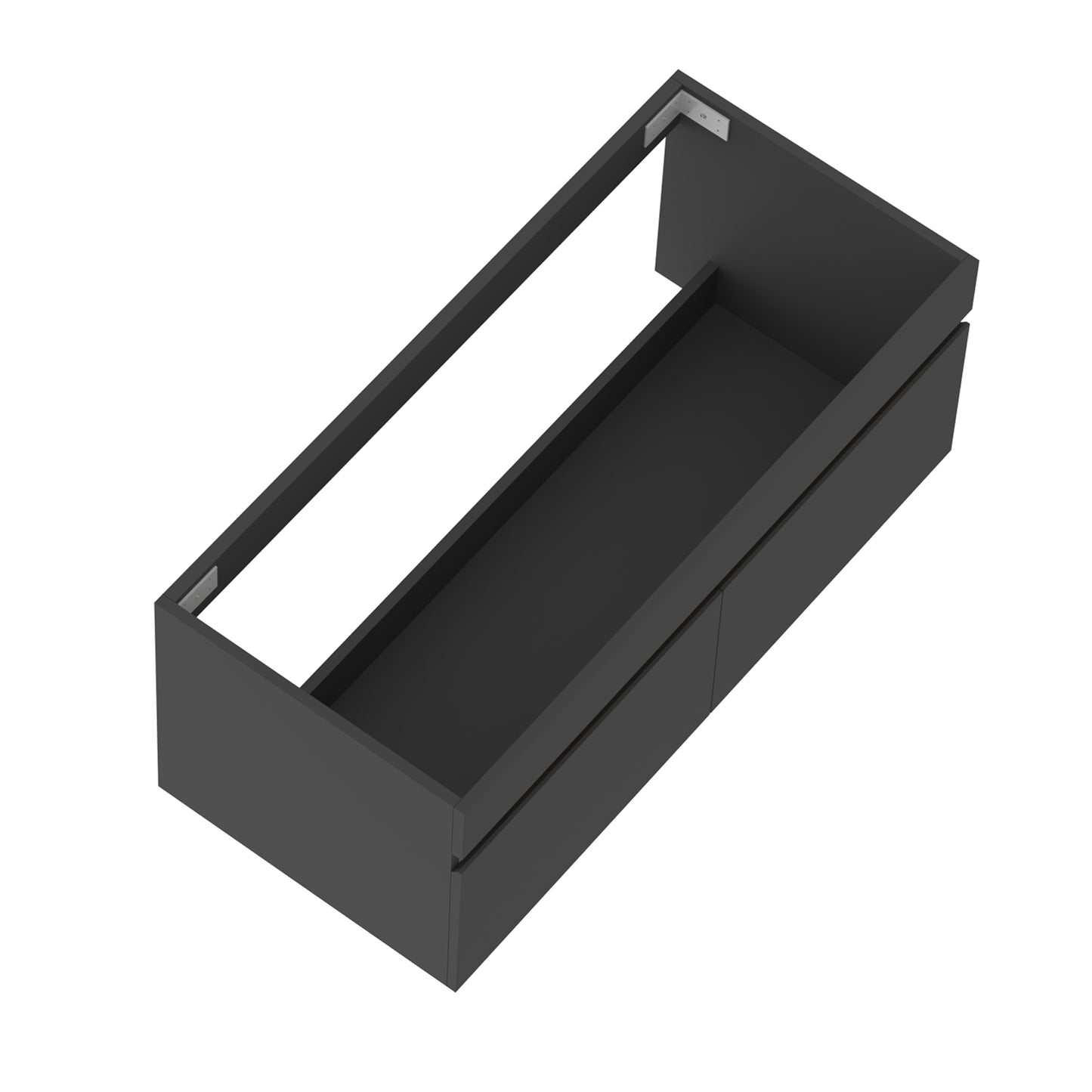 Badezimmer Badmöbel 100cm Keramik Waschtisch mit Unterschrank Hängeschrank Dunkelgrau Matt Badezimmerschränke Badschrank mit 2 Soft-Close Türen