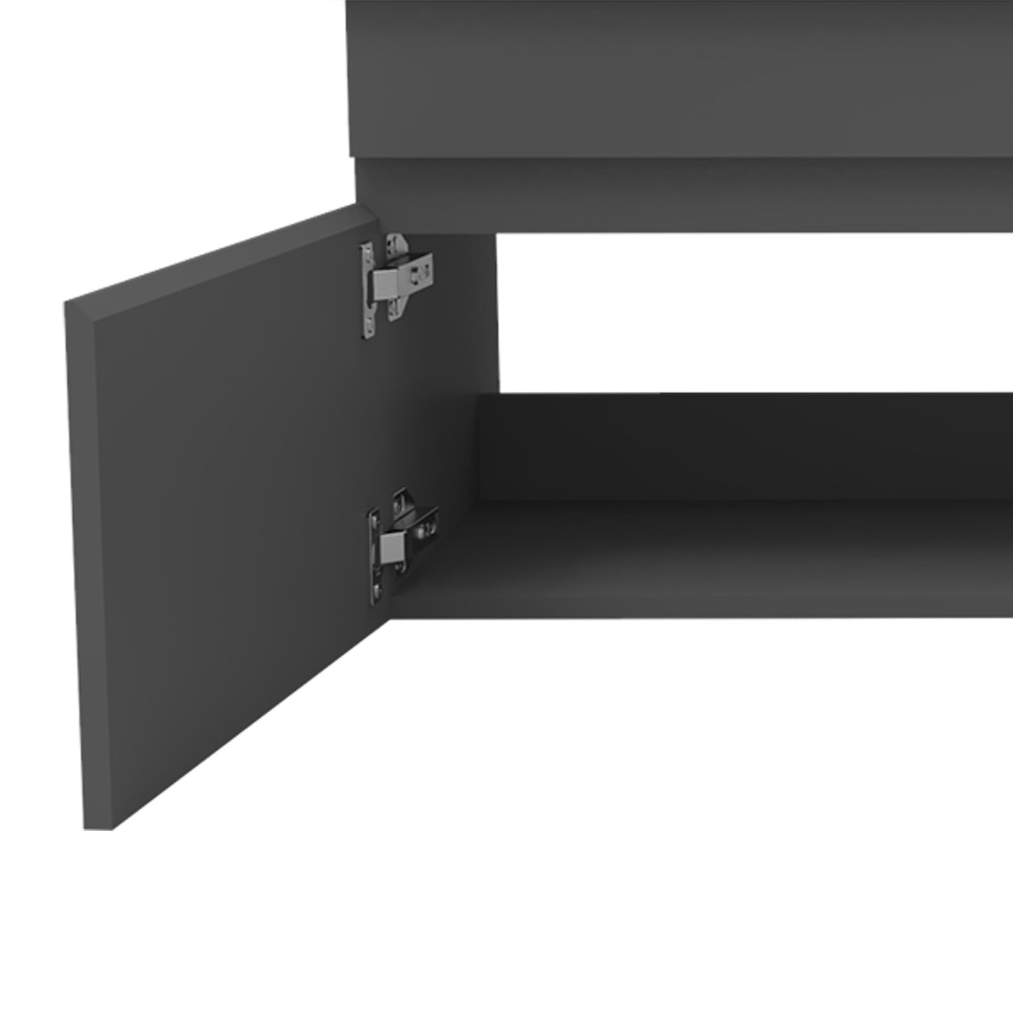 Badezimmer Badmöbel 100cm Keramik Waschtisch mit Unterschrank Hängeschrank Dunkelgrau Matt Badezimmerschränke Badschrank mit 2 Soft-Close Türen