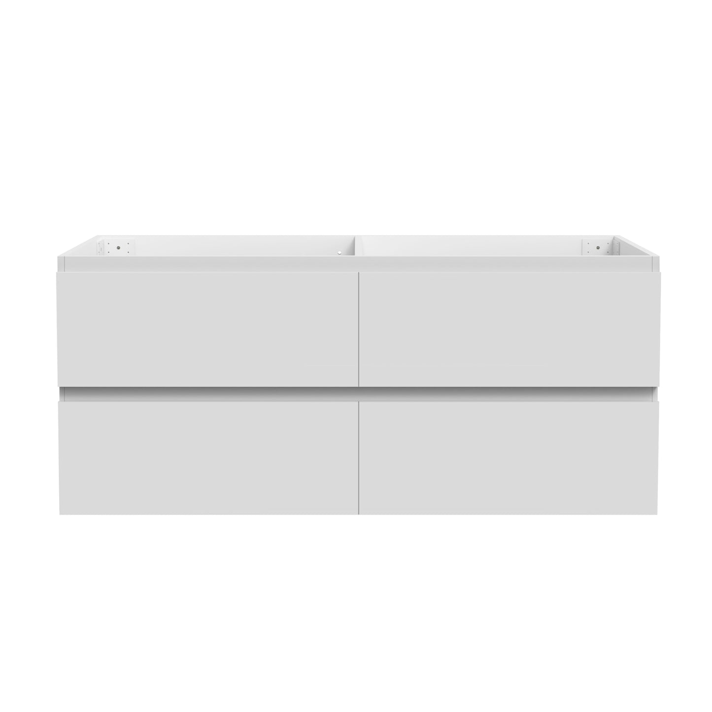 Badezimmermöbel 120cm Mineralguss Waschtisch mit Unterschrank Badmöbel set Badezimmerschränke mit 4 Soft-Close Schubladen Weiß Matt