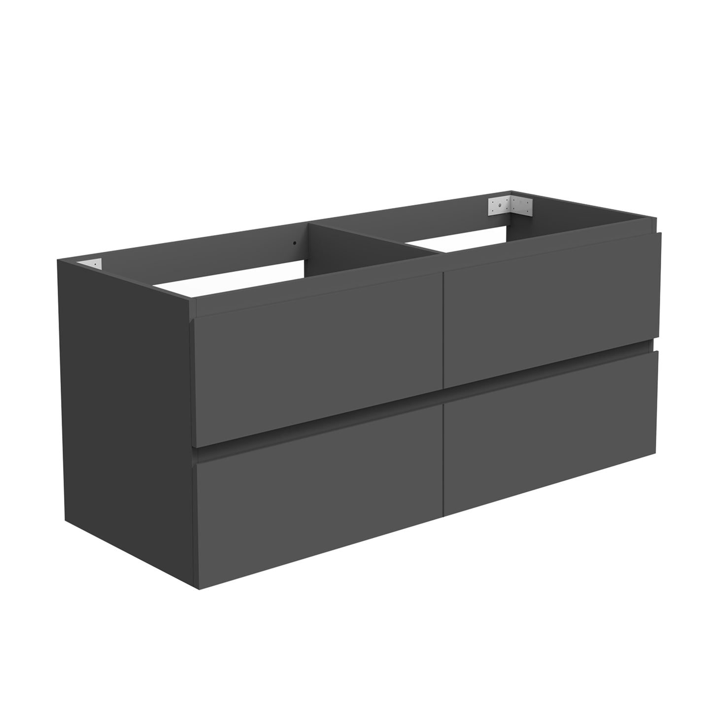 Badezimmermöbel 120cm Mineralguss Waschtisch mit Unterschrank Badmöbel set Badezimmerschränke mit 4 Soft-Close Schubladen Dunkelgrau Matt