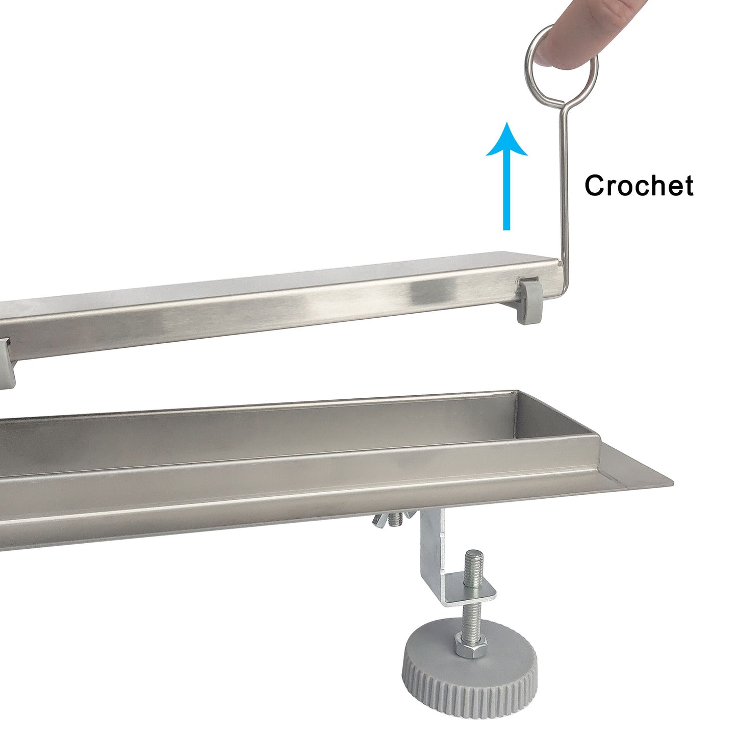 Edelstahl Duschrinne Duschablauf flach Bodenablauf Dusche Siphon mit Geruchsstop und Haarsieb 2 in 1 Muster 80cm