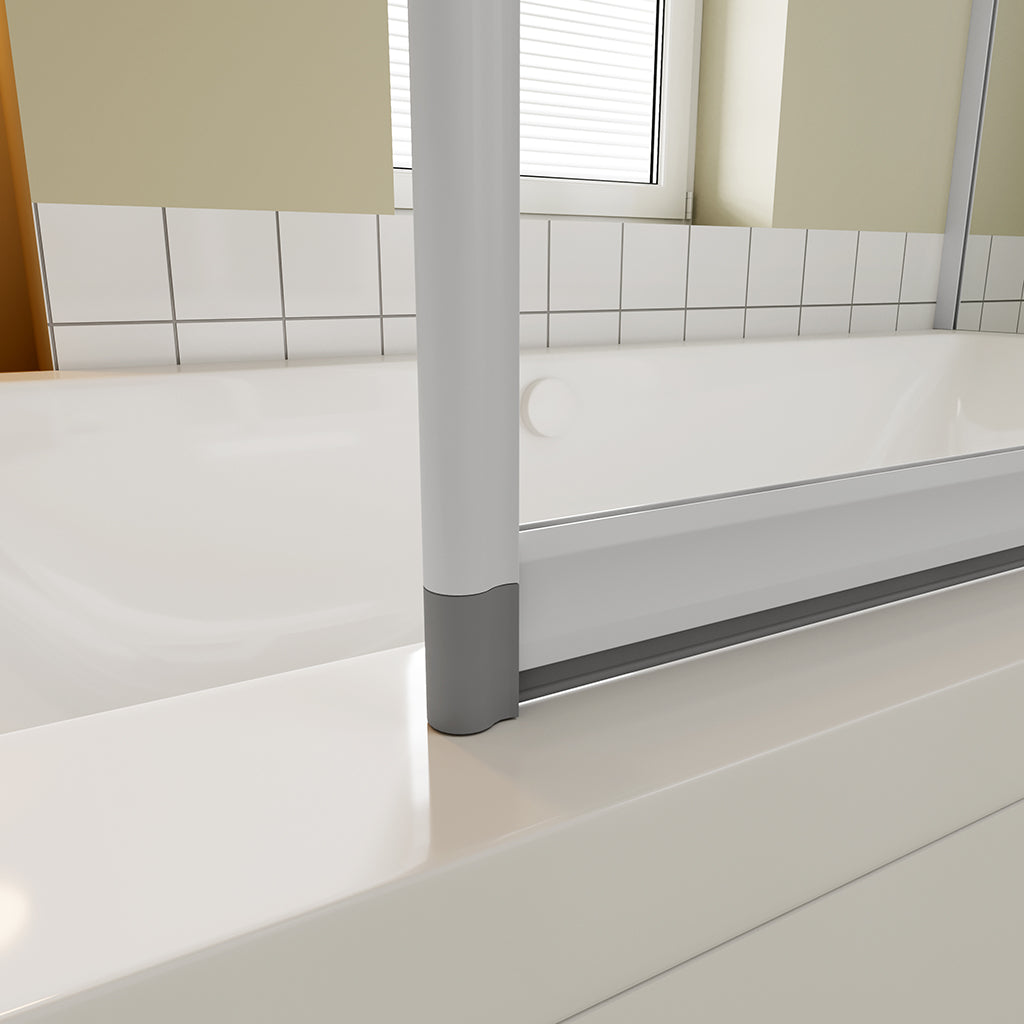 badewannen Faltbare 4 teilige Glasduschwand 90x80 H140 cm für badezimmer