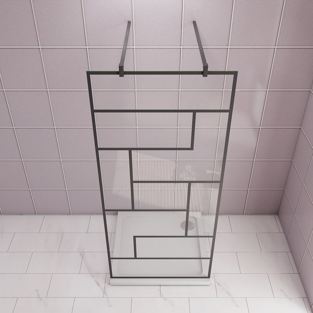 ozean 77.7 Glaswand Dusche mit Stabilisierungsstange W8BAF32B 2 cm