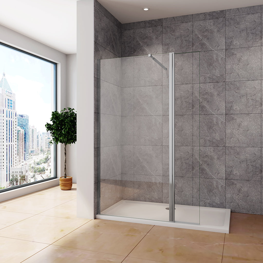 ozean 90 Walk in glaswand mit beweglichem Seitenteil W9084 P4 cm für badezimmer