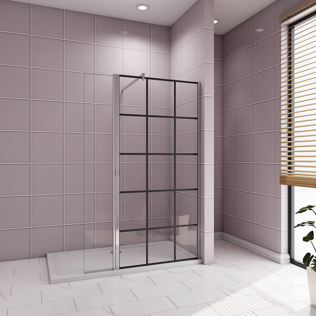 ozean 90 WalkIn glaswand mit beweglichem Seitenteil W9BAG131 P4 cm