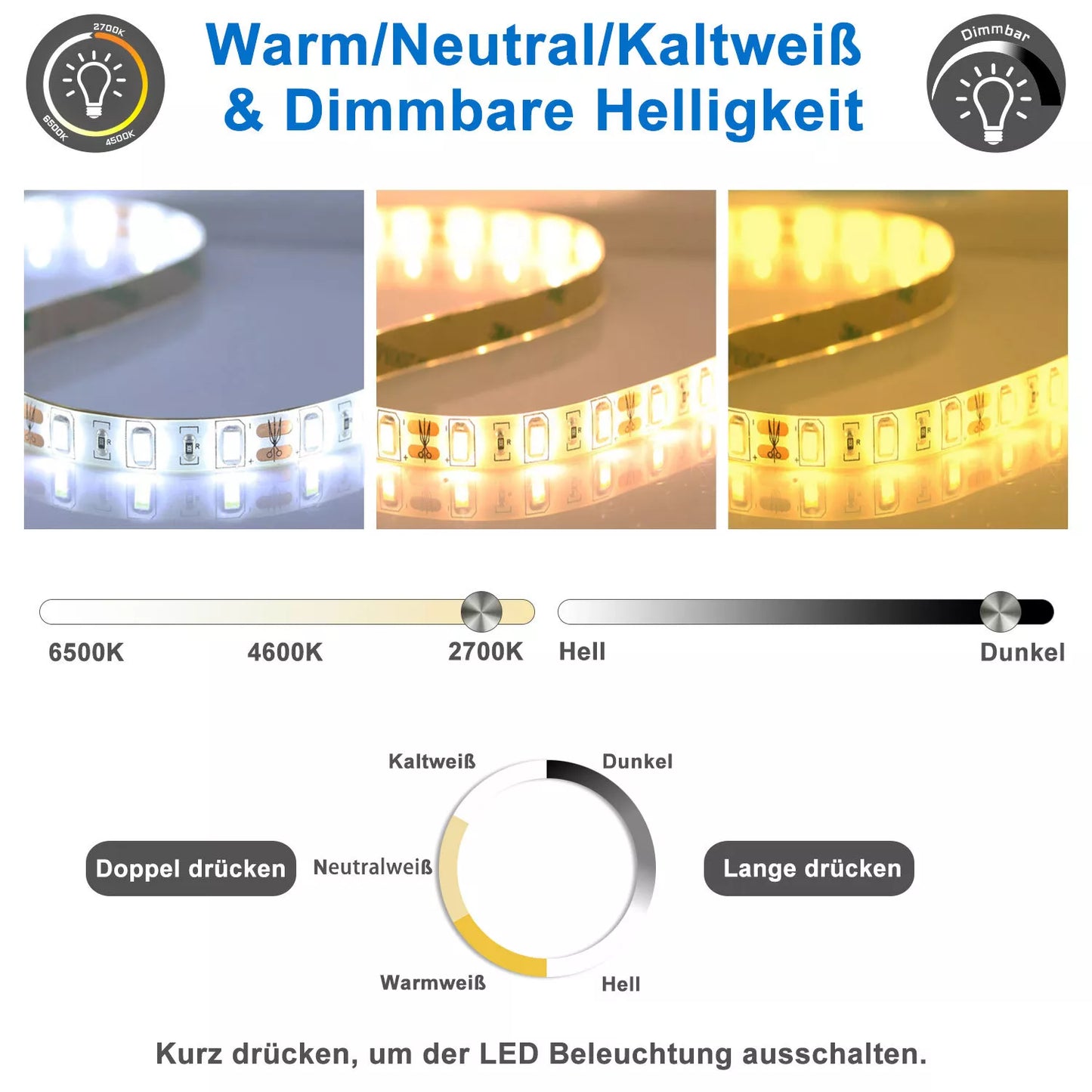 Badspiegel Quadrat mit Beleuchtung 70 cm Kalt/Neutral/Warmweiß Beschlagfrei dimmbar Memory eine Stunde automatische Abschaltung Touch/Wandschalter Spiegel mit Beleuchtung Badezimmerspiegel IP44