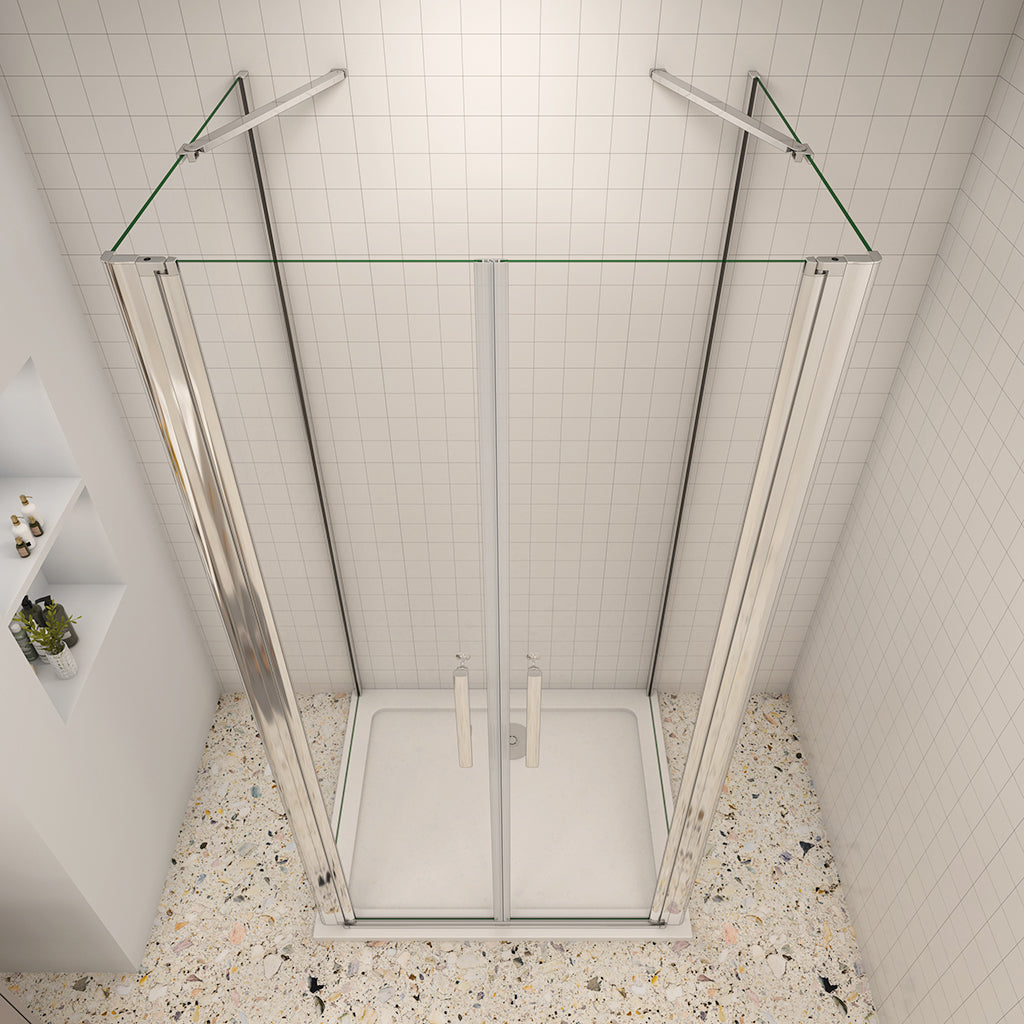 zweitürig U Form Dusche 900x800xH.1950 mm Duschtasse für badezimmer
