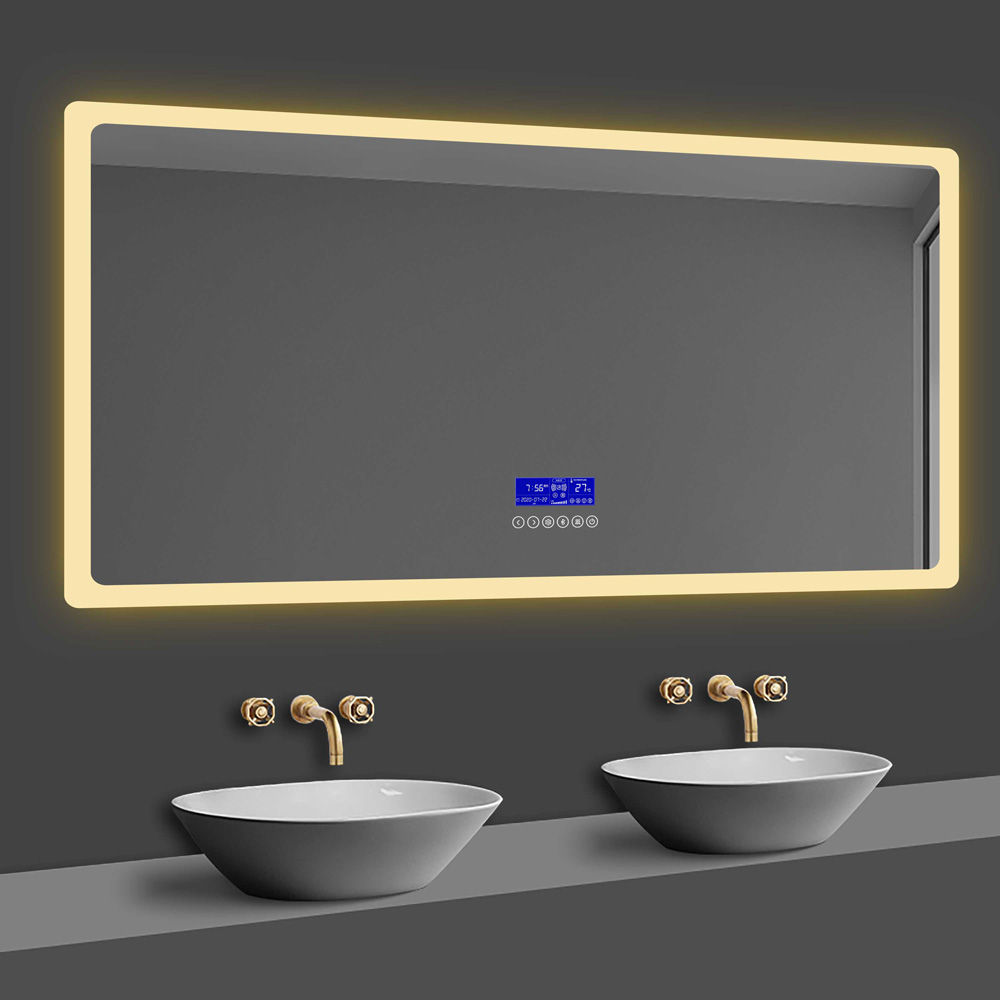 LED Spiegel 70x50 cm Bluetooth TOUCH BESCHLAGFREI Wandspiegel Kalt/Warmweiß