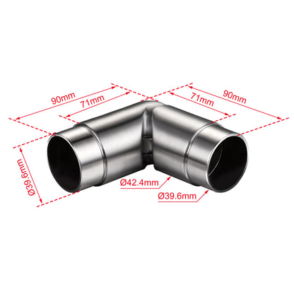 OZEAN Handlaufverbinder Edelstahl Ø 42,4 mm | Gerade oder Flexibel 90°-220° | Silber & Schwarz