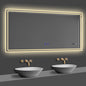 LED Badspiegel 120x70 cm Bluetooth Uhr TOUCH BESCHLAGFREI Wandspiegel Kalt/Neutral/Warmweiß ,Dimmbar