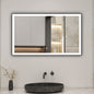 LED Wandspiegel 100x60cm Beschlagfrei Touch/Wandschalter 3 Lichtfarbe +Dimmbar Badspiegel mit Beleuchtung Badezimmerspiegel mit Schwarz Rahmen IP44