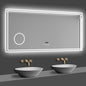 LED Badspiegel 160x80 cm Bluetooth Uhr 3-Facher Schminkspiegel TOUCH Anti-Beschlag  Kalt/Neutral/Warmweiß ,Dimmbar